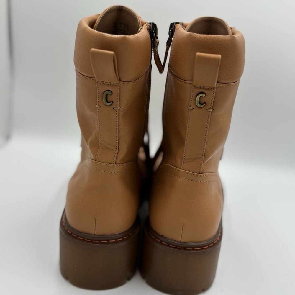 Sam Edelman Circus Vegan Combat Moto Boot Size 10 Camel Brown Tan‎ - Picture 3 of 9